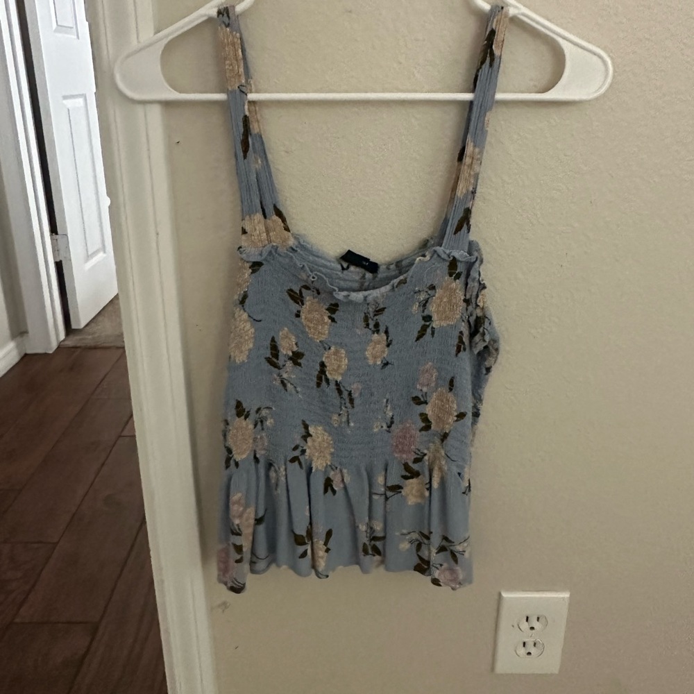 Blue floral tank top